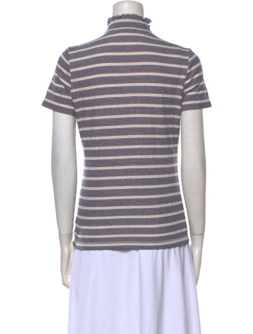 Tory Burch Striped Mock Neck Polo