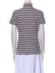 Tory Burch Striped Mock Neck Polo