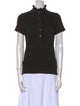 Tory Burch Mock Neck Short Sleeve Polo