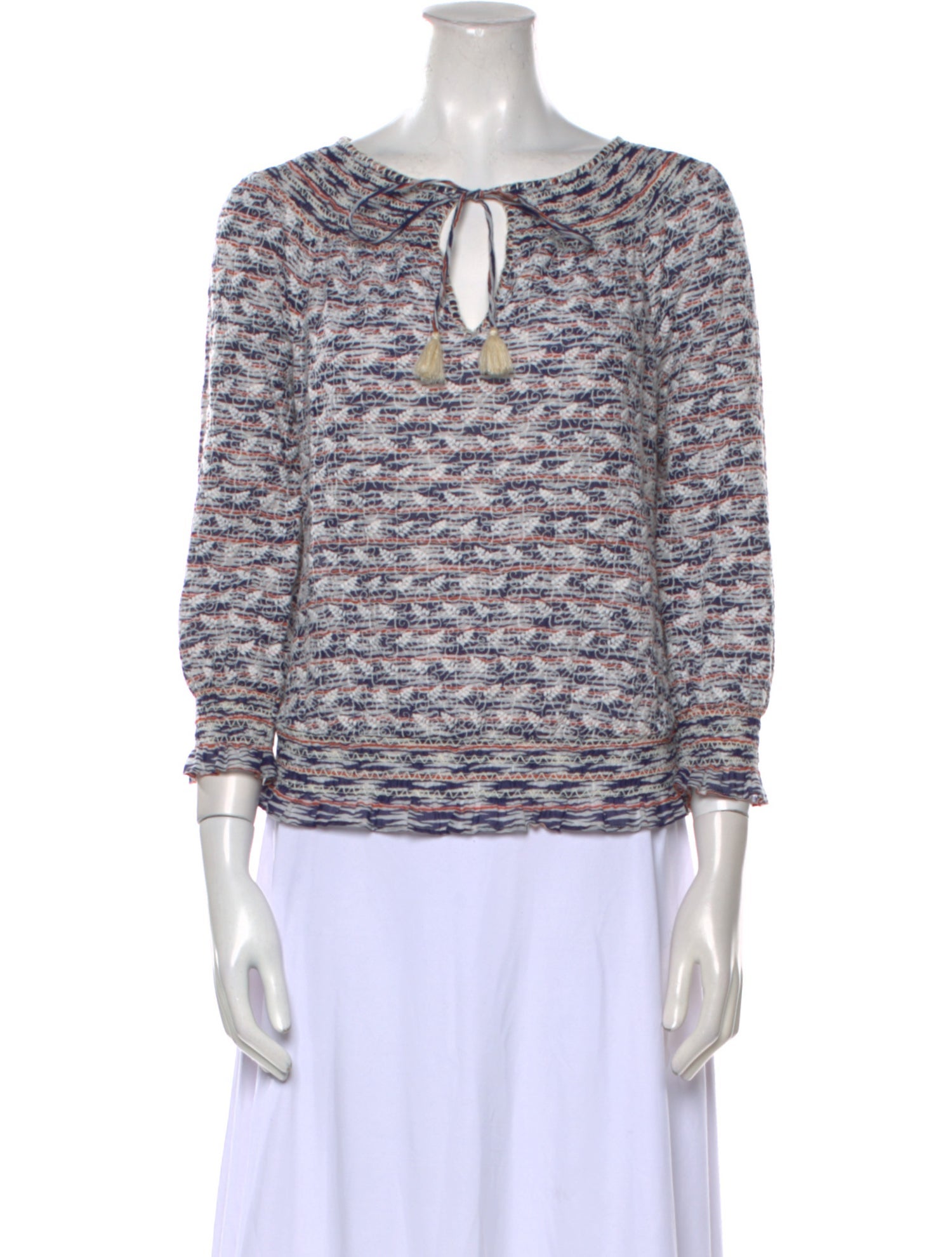 Tory Burch Printed V-Neck Blouse