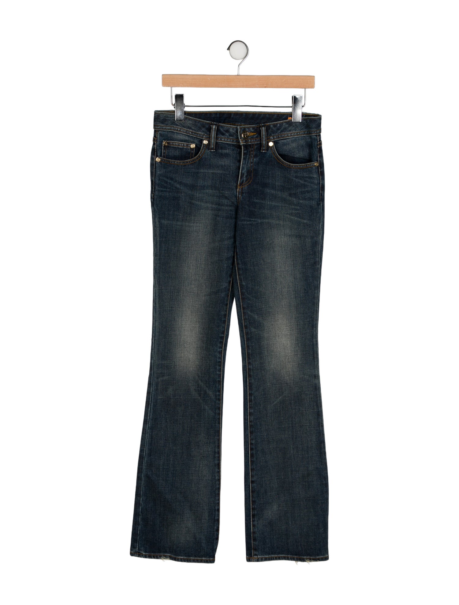 Tory Burch Mid-Rise Wide Leg Jeans