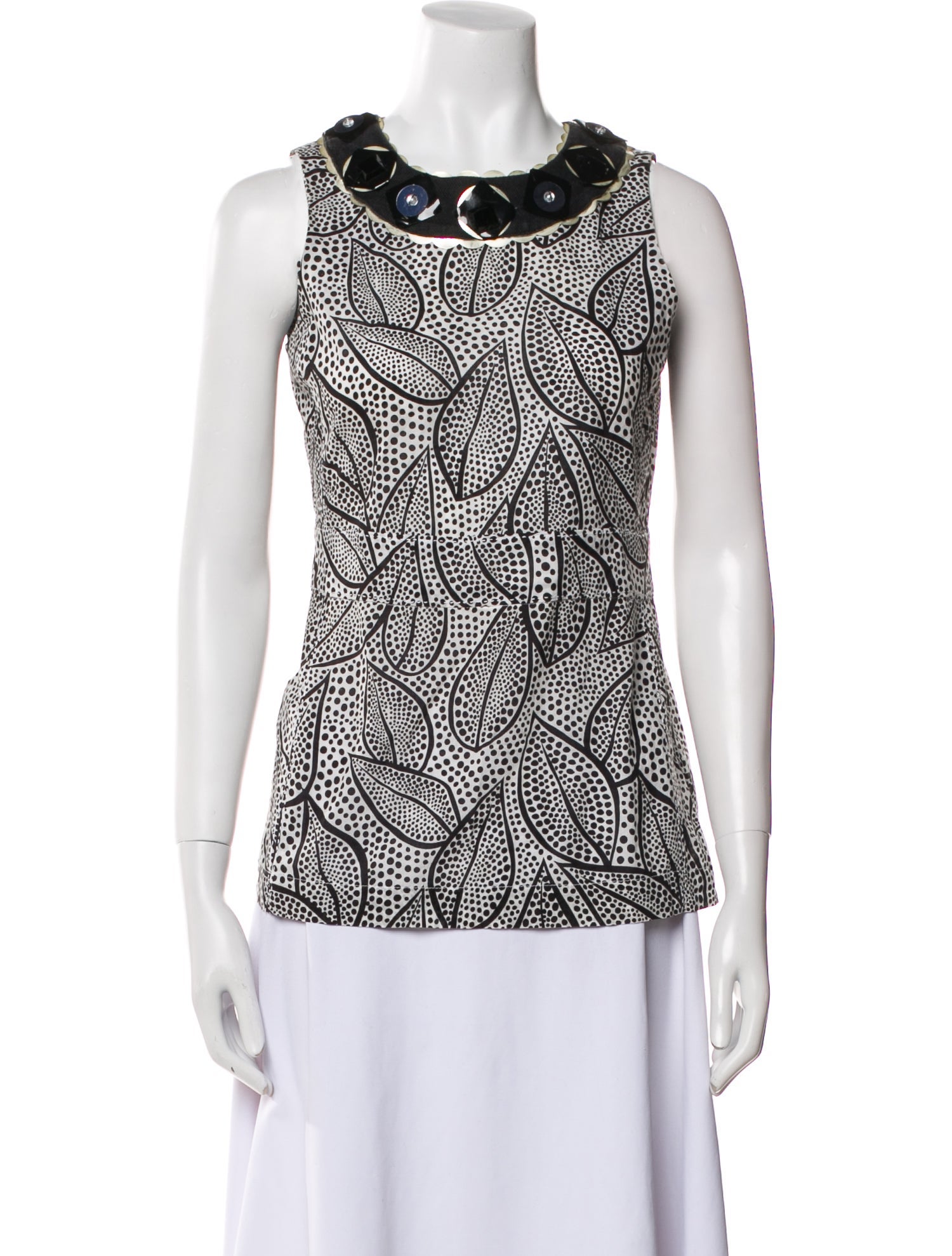 Tory Burch Printed Crew Neck Top