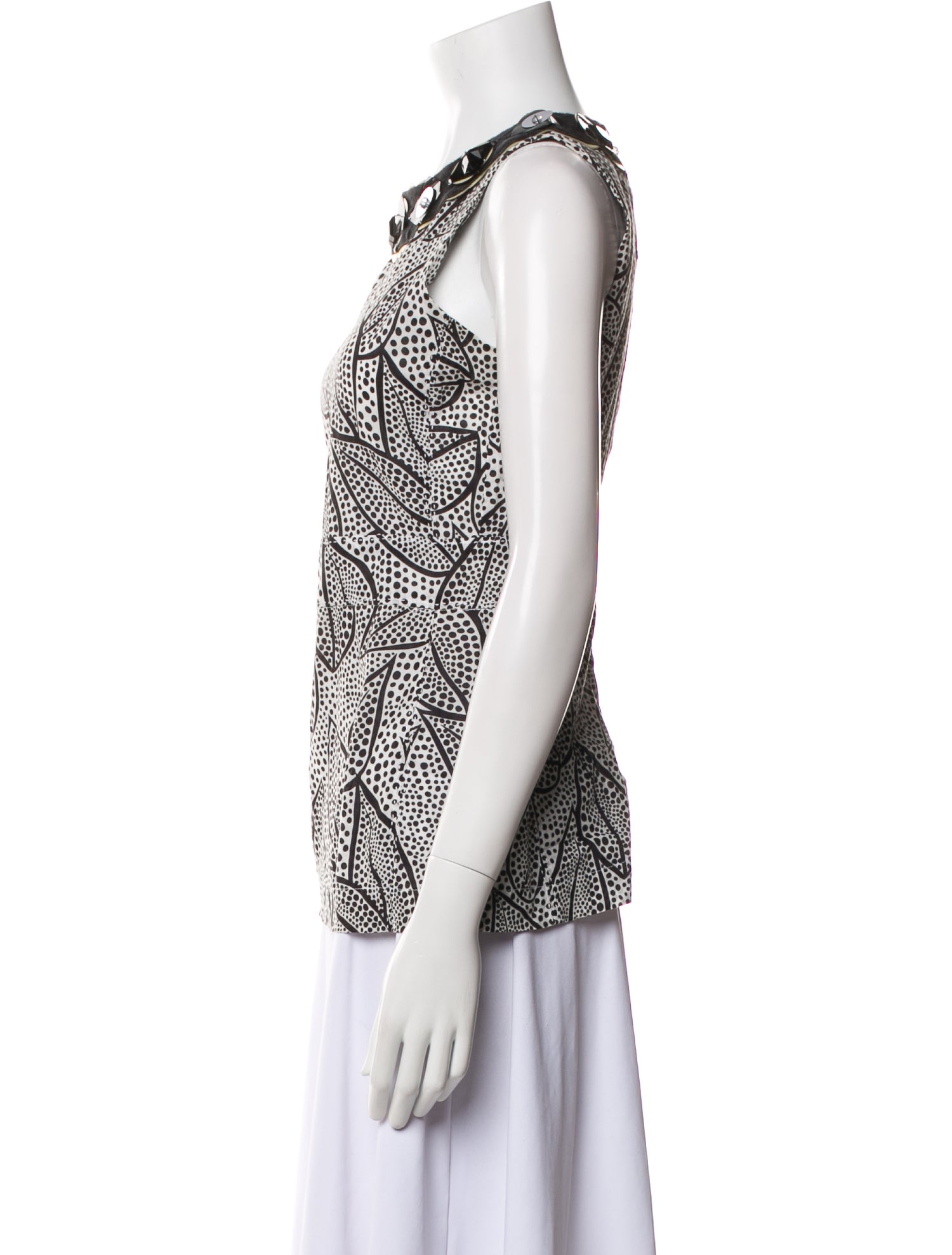 Tory Burch Printed Crew Neck Top