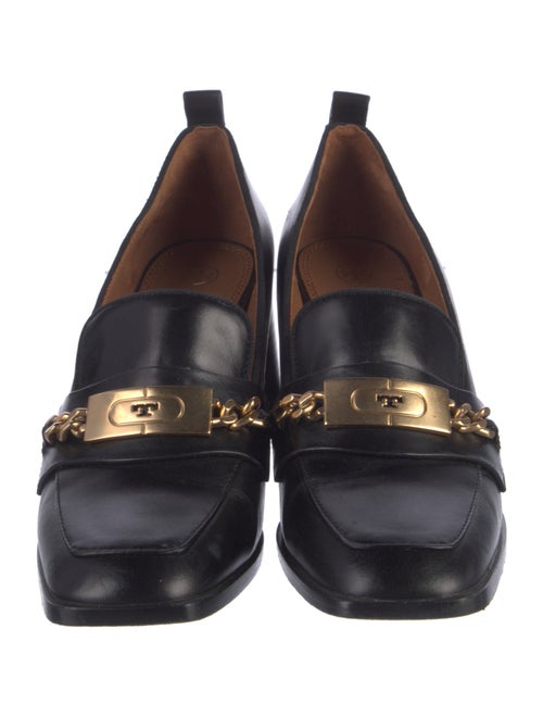 Tory Burch Leather Chain-Link Accents Pumps