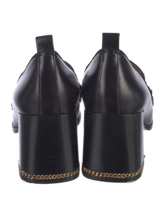 Tory Burch Leather Chain-Link Accents Pumps