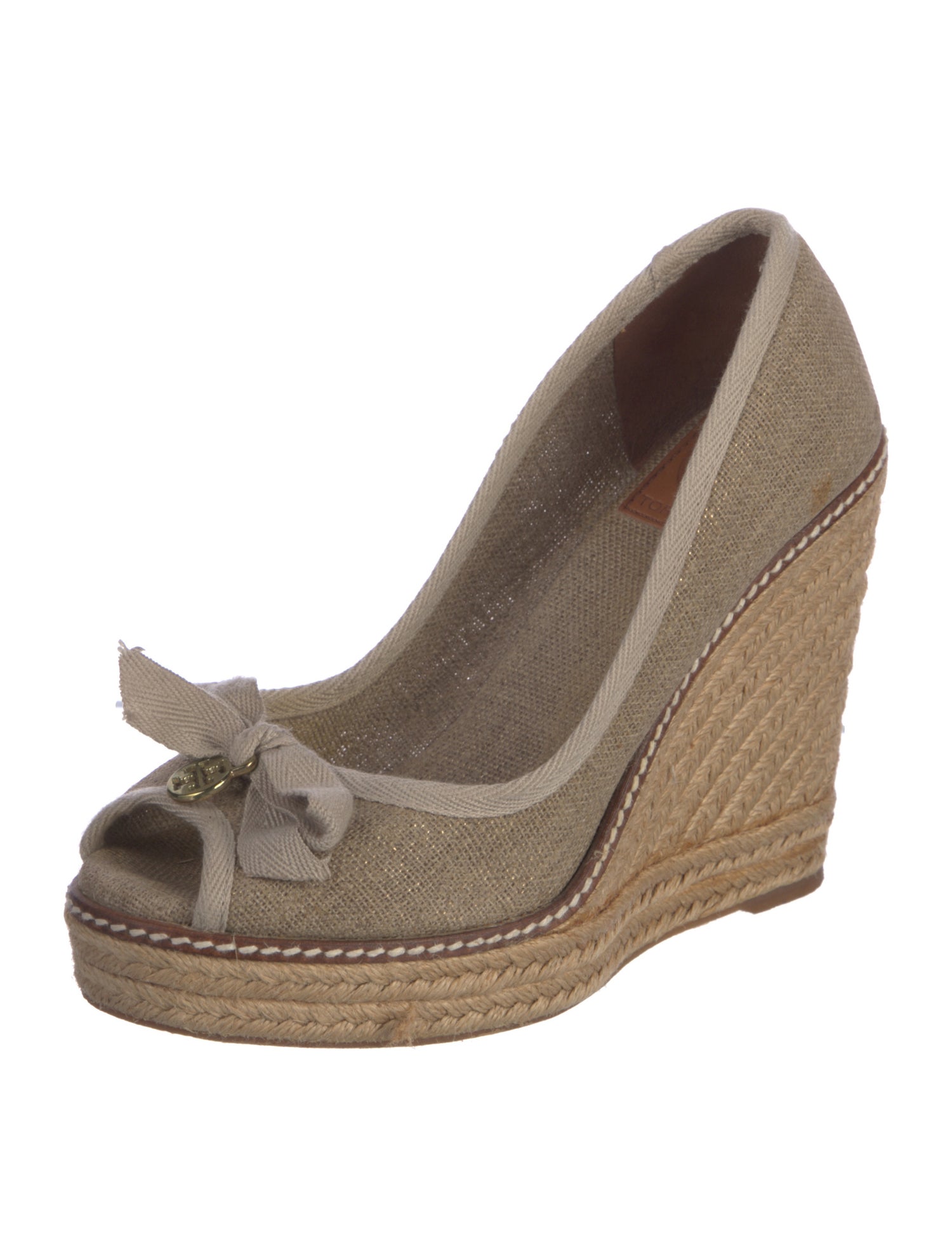 Tory Burch Canvas Bow Accents Pumps