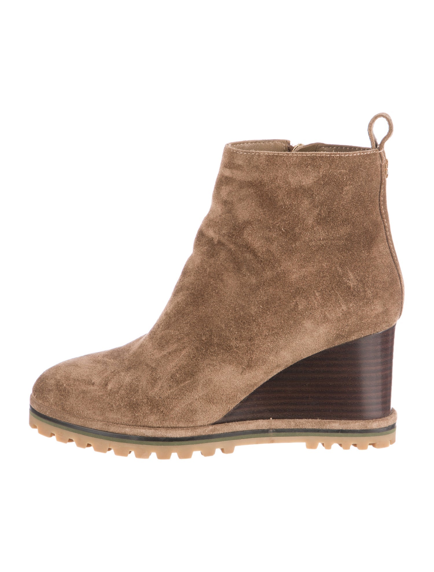 Tory Burch Suede Colorblock Pattern Boots