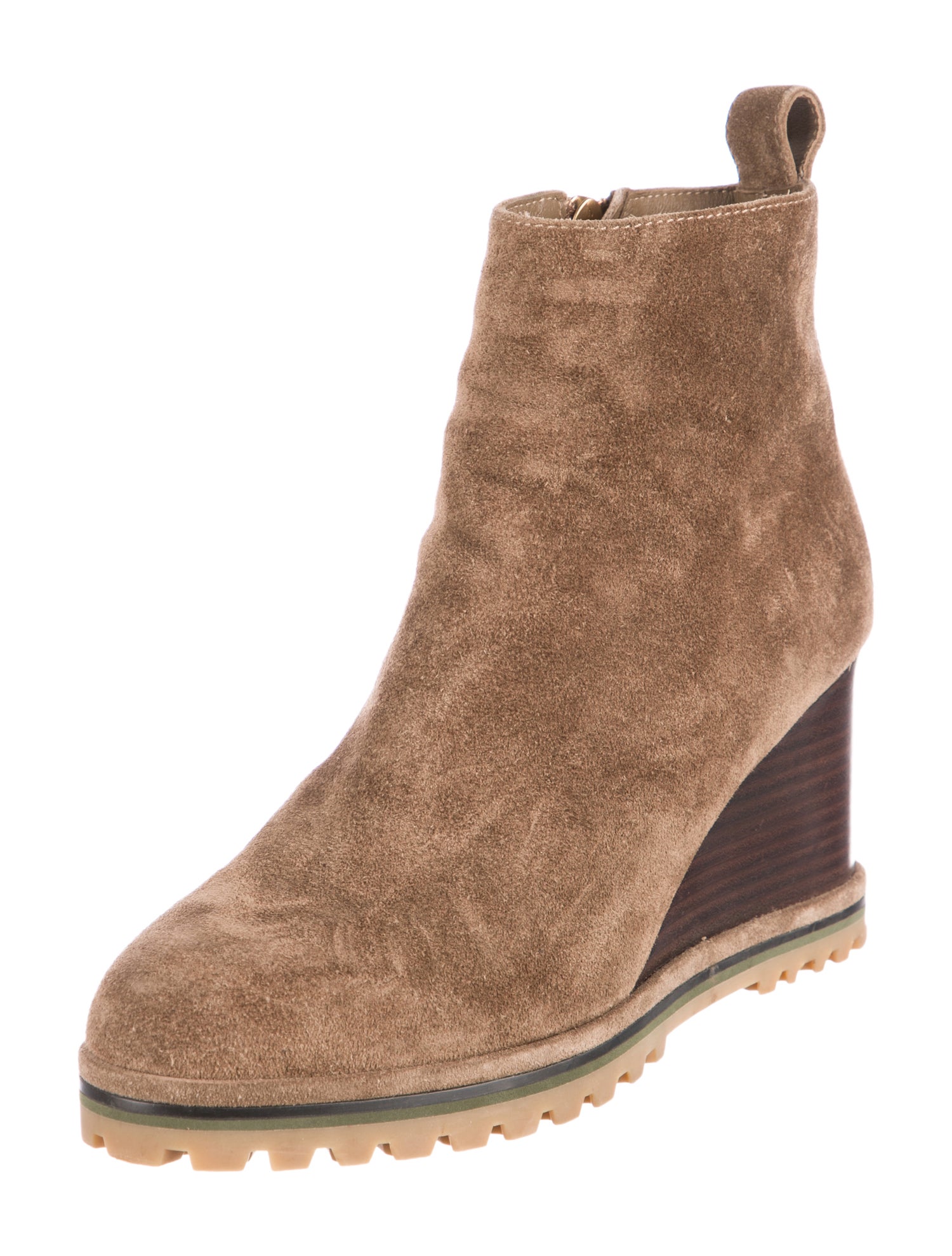 Tory Burch Suede Colorblock Pattern Boots