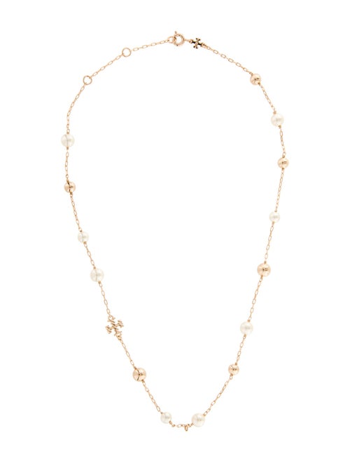 Tory Burch Faux Pearl Beaded Station Necklace