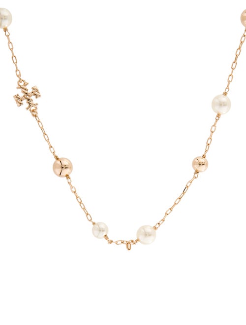 Tory Burch Faux Pearl Beaded Station Necklace