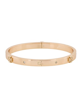 Tory Burch Crystal Pave Logo Hinge Bangle Bracelet