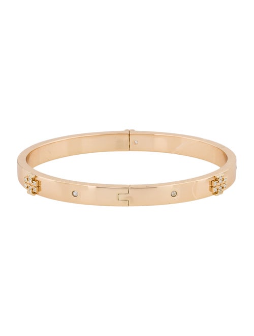 Tory Burch Crystal Pave Logo Hinge Bangle Bracelet