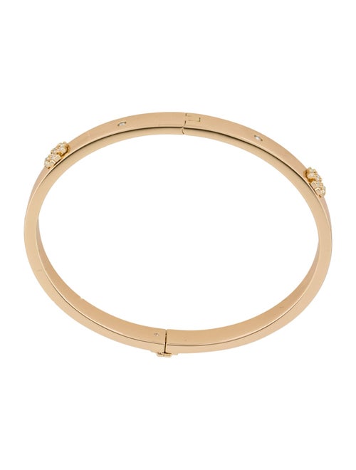 Tory Burch Crystal Pave Logo Hinge Bangle Bracelet