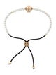 Tory Burch Faux Pearl & Cord Adjustable Bead Bracelet