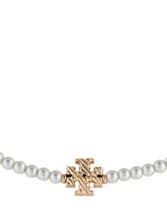 Tory Burch Faux Pearl & Cord Adjustable Bead Bracelet