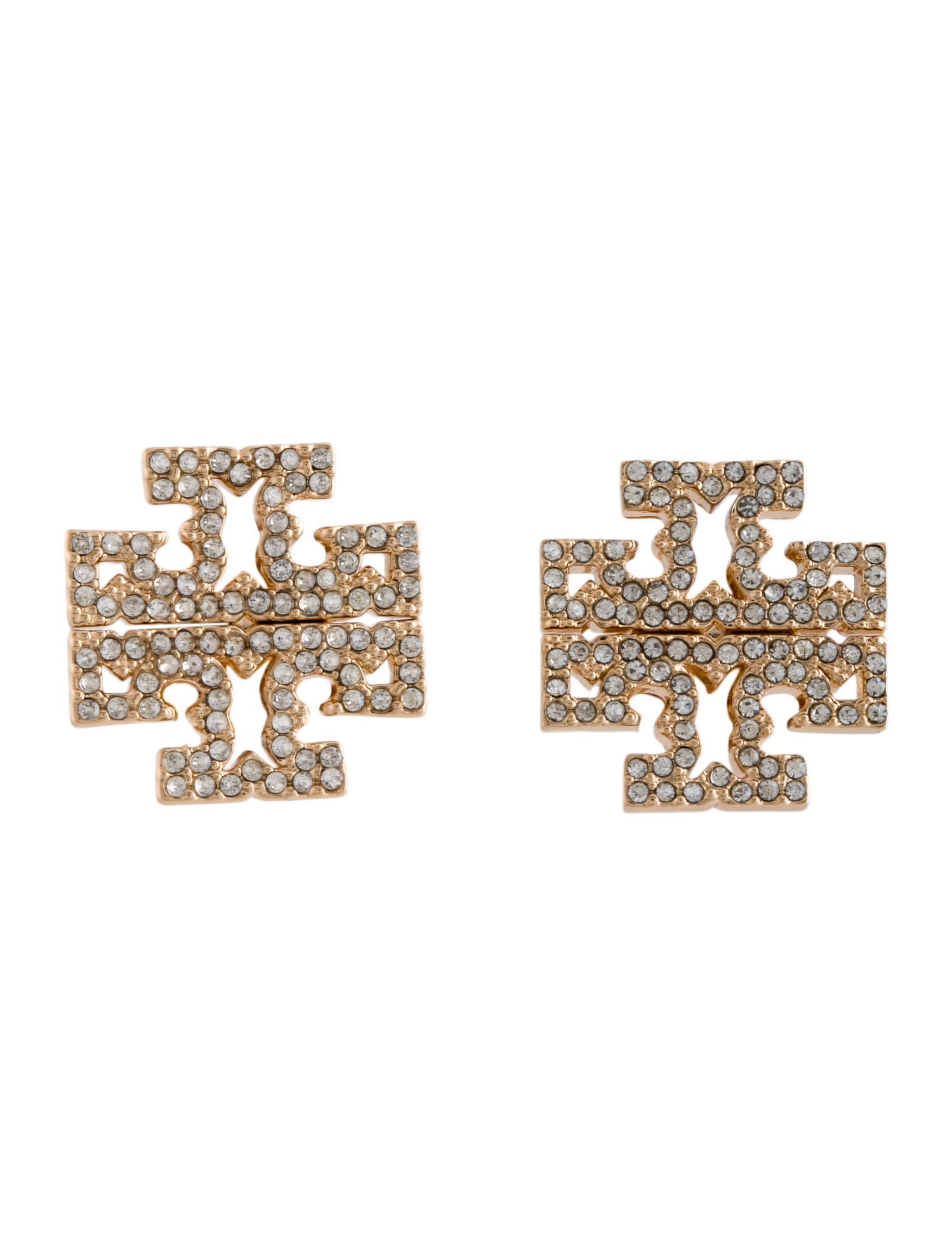 Tory Burch Crystal Pave Britten Stud Earrings w/ Tags