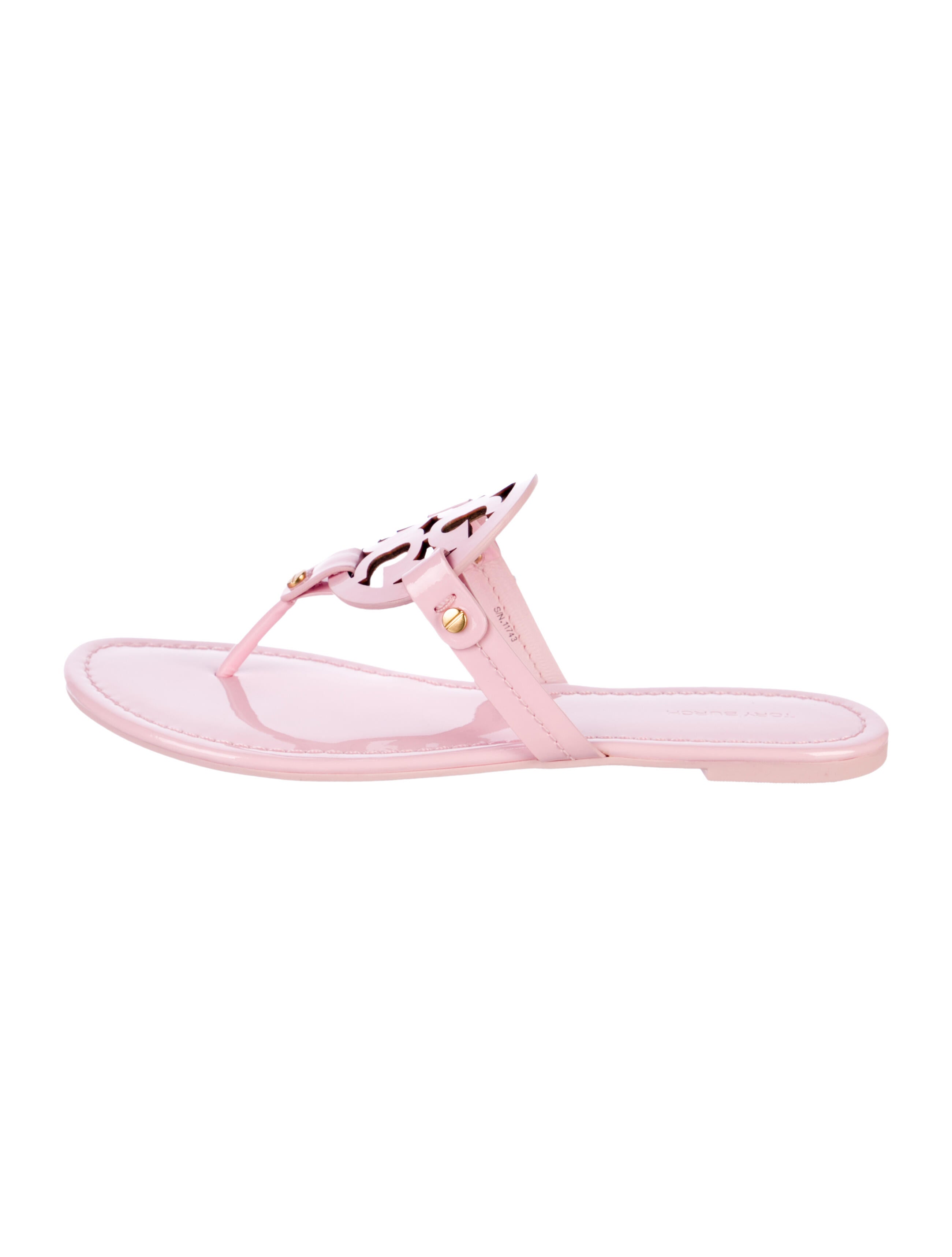 Tory Burch Patent Leather Cutout Accent Flip Flops