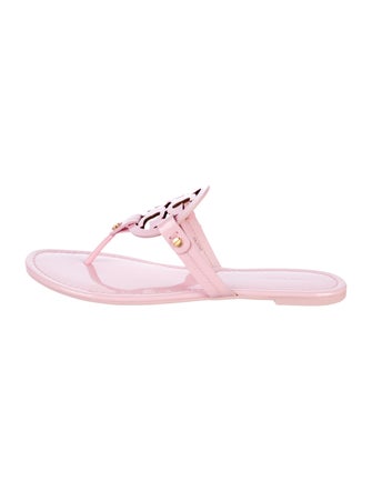 Tory Burch Patent Leather Cutout Accent Flip Flops