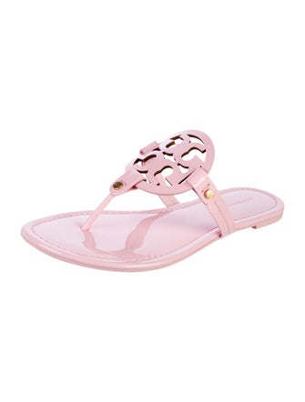 Tory Burch Patent Leather Cutout Accent Flip Flops