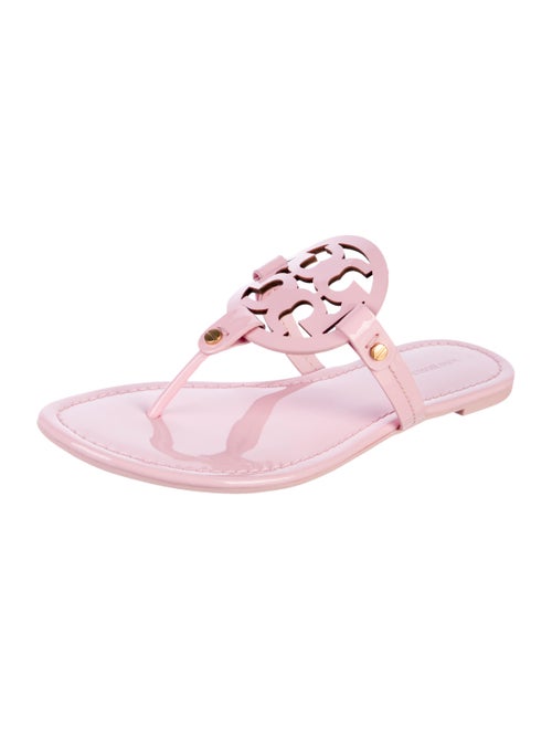 Tory Burch Patent Leather Cutout Accent Flip Flops