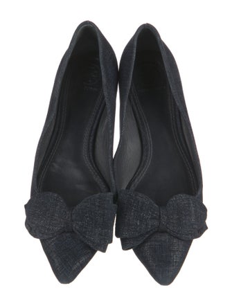 Tory Burch Denim Bow Accents Flats