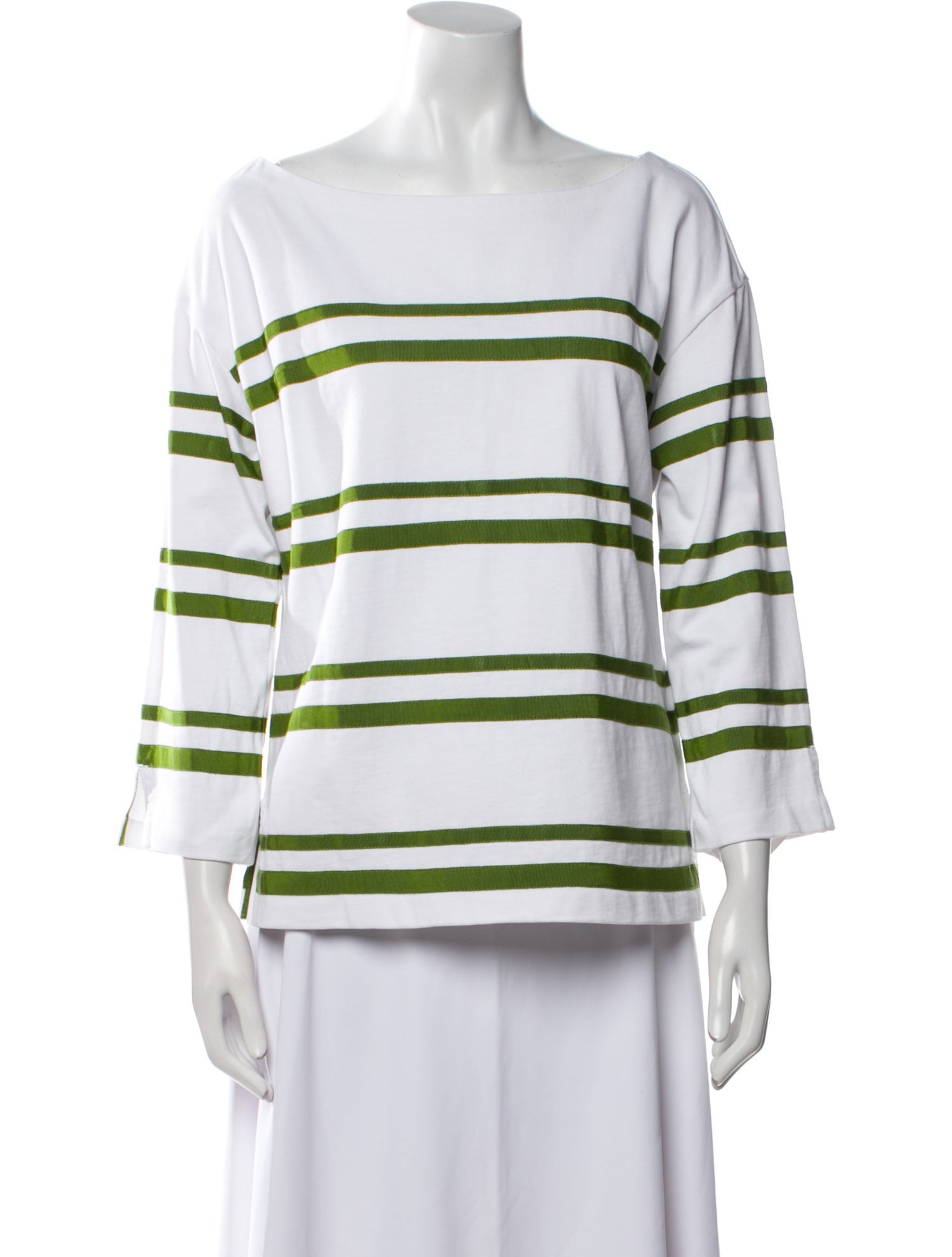 Tory Burch Striped Bateau Neckline Top