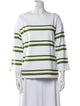 Tory Burch Striped Bateau Neckline Top