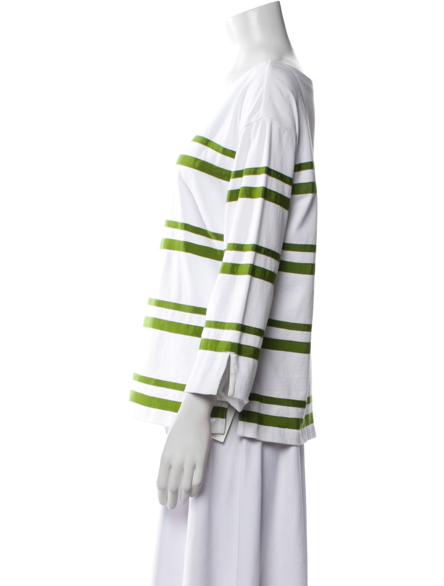 Tory Burch Striped Bateau Neckline Top