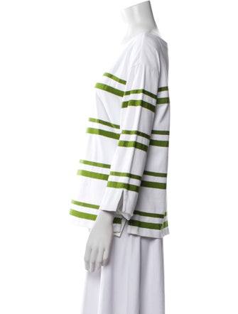 Tory Burch Striped Bateau Neckline Top