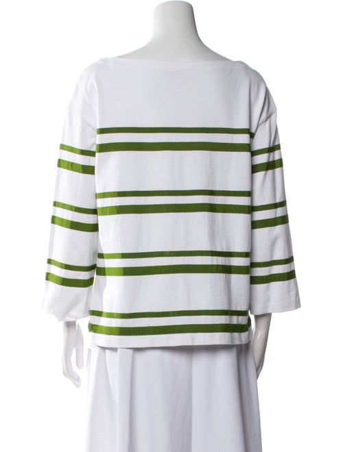 Tory Burch Striped Bateau Neckline Top