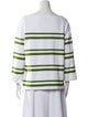 Tory Burch Striped Bateau Neckline Top