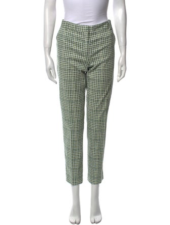 Tory Burch Plaid Print Straight Leg Pants