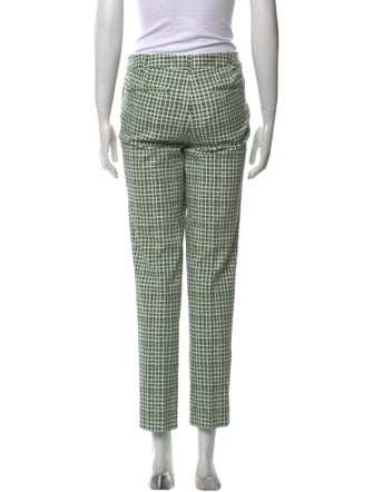 Tory Burch Plaid Print Straight Leg Pants
