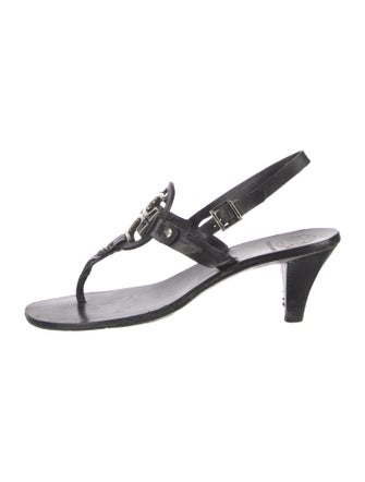 Tory Burch Leather Lasercut Accents Slingback Sandals