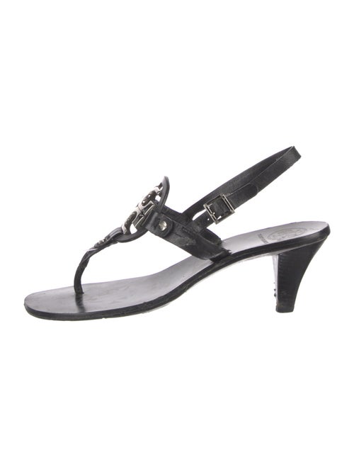 Tory Burch Leather Lasercut Accents Slingback Sandals