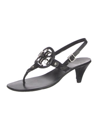 Tory Burch Leather Lasercut Accents Slingback Sandals