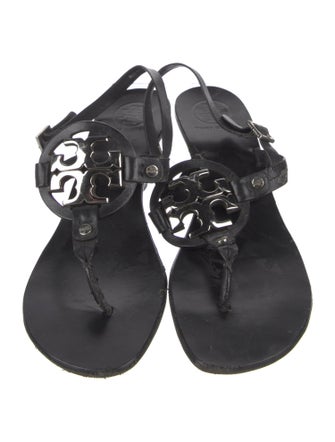 Tory Burch Leather Lasercut Accents Slingback Sandals