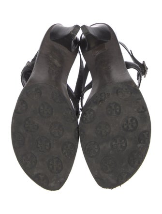 Tory Burch Leather Lasercut Accents Slingback Sandals