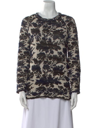 Tory Burch Printed Crew Neck Sweater