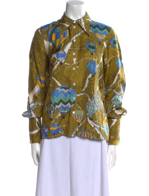 Tory Burch Silk Printed Button-Up Top