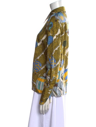 Tory Burch Silk Printed Button-Up Top