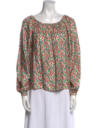 Tory Burch Silk Floral Print Blouse