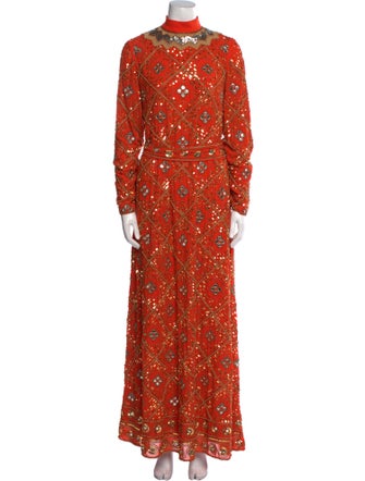 Tory Burch Floral Print Long Dress