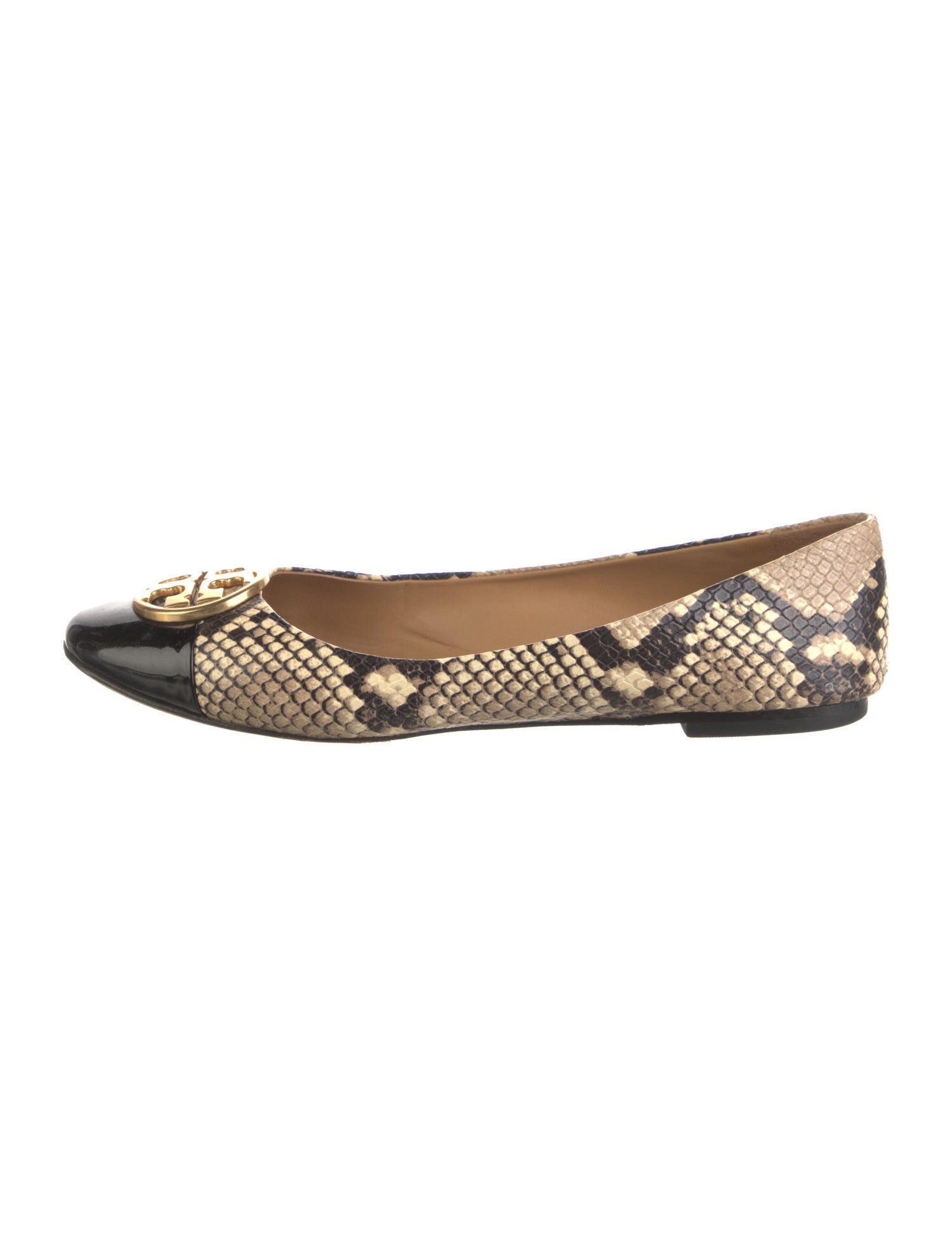 Tory Burch Leather Animal Print Flats