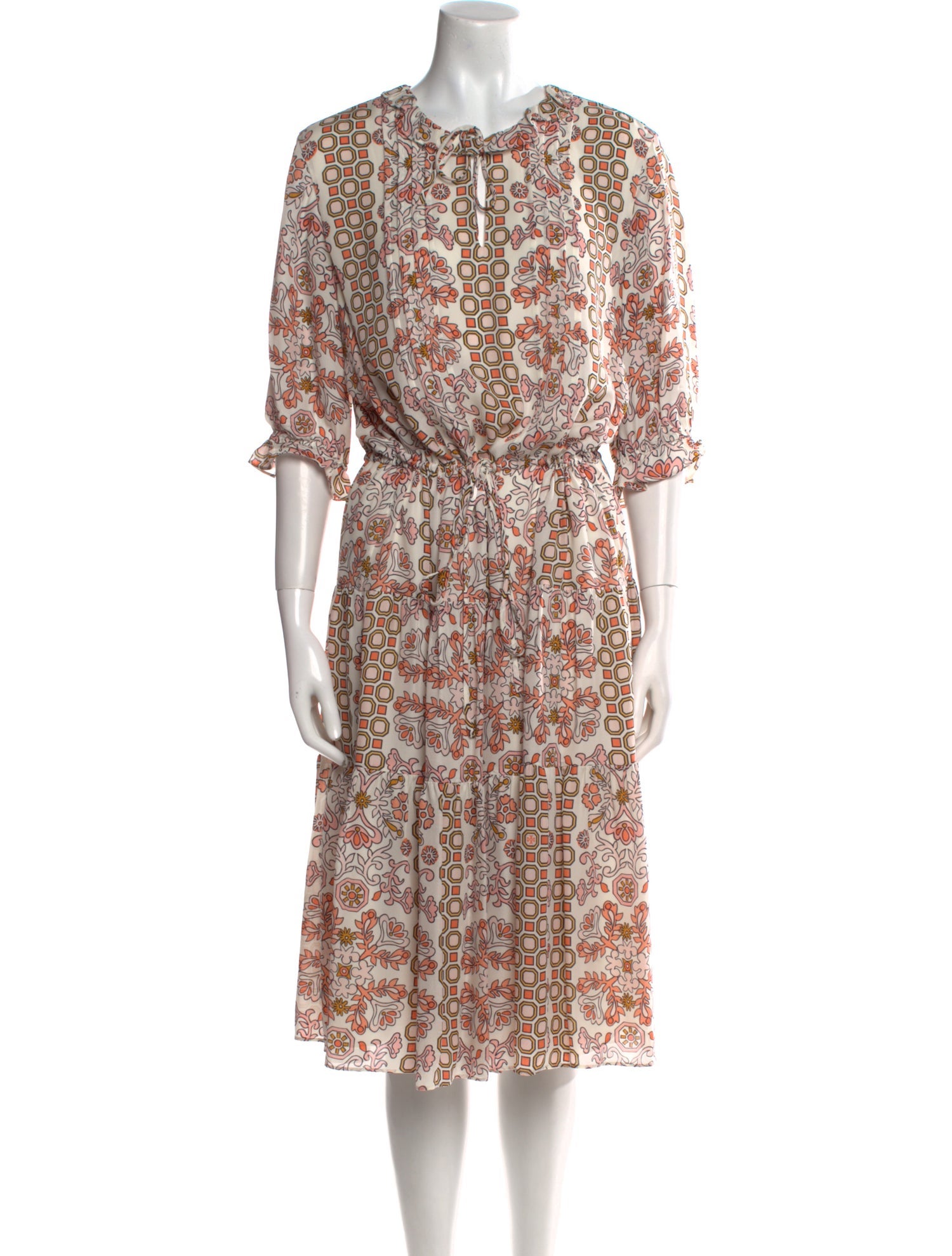 Tory Burch Floral Print Midi Length Dress