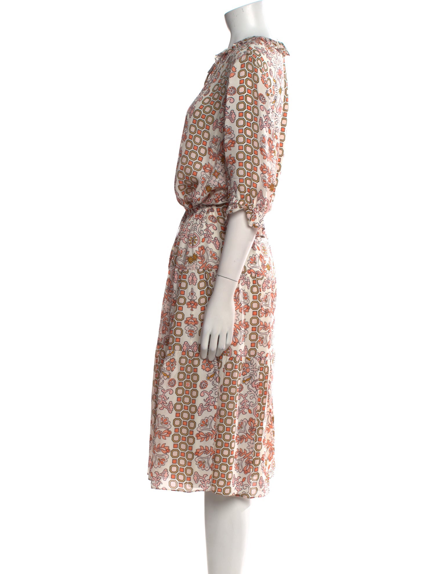 Tory Burch Floral Print Midi Length Dress