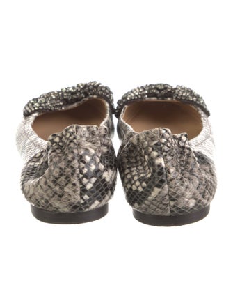 Tory Burch Leather Animal Print Ballet Flats