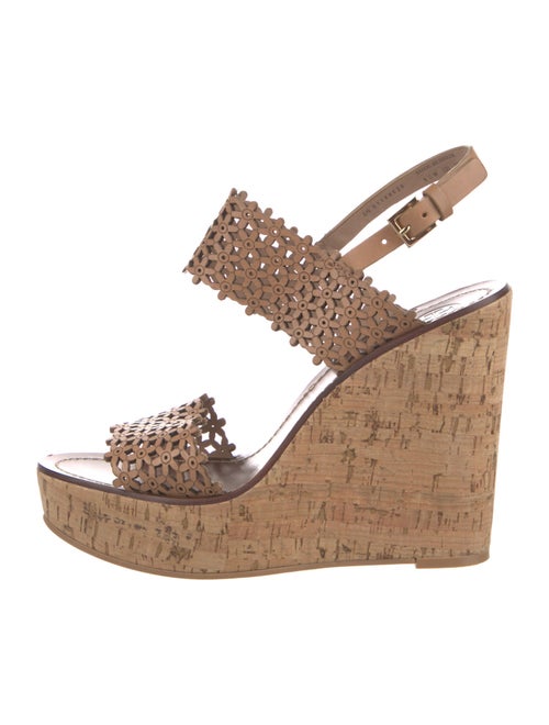 Tory Burch Leather Animal Print Slingback Sandals