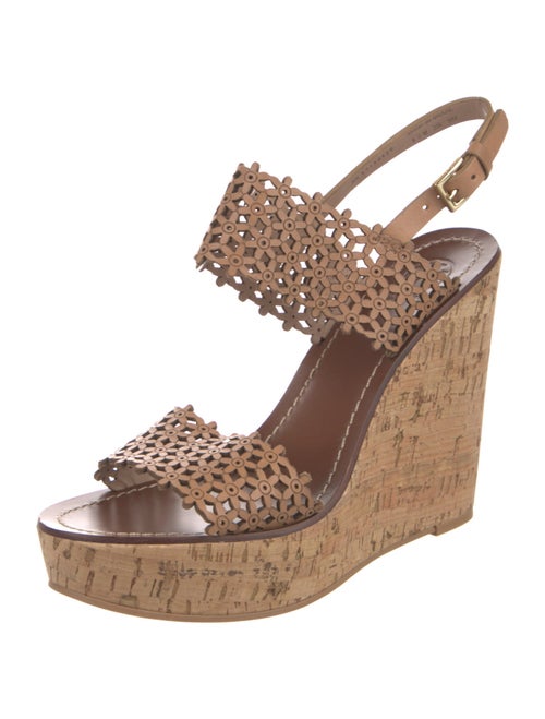 Tory Burch Leather Animal Print Slingback Sandals