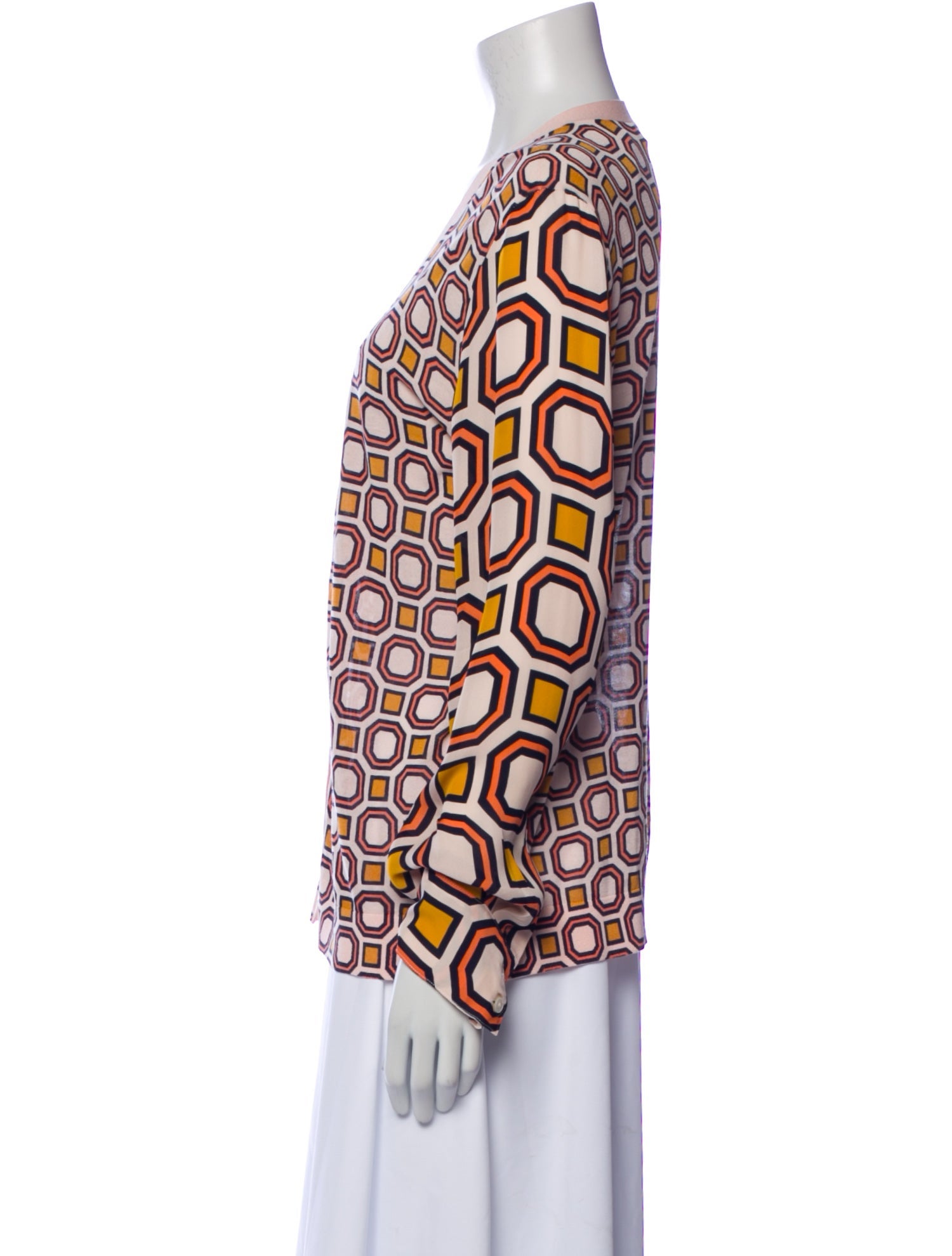 Tory Burch Printed V-Neck Sweater